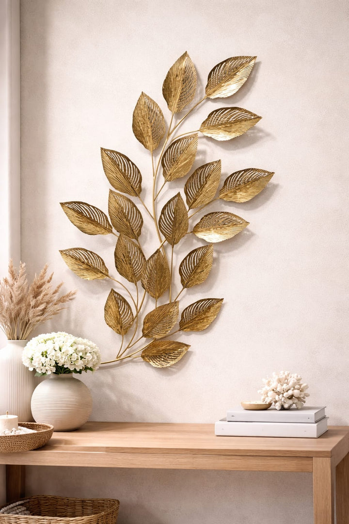 ✨ Golden Leaf Metal Wall Art – Elegant &amp; Timeless Décor