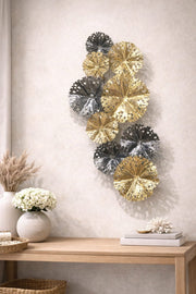 ✨ Elegant Metallic Wall Art – Gold & Silver Bloom Design ✨