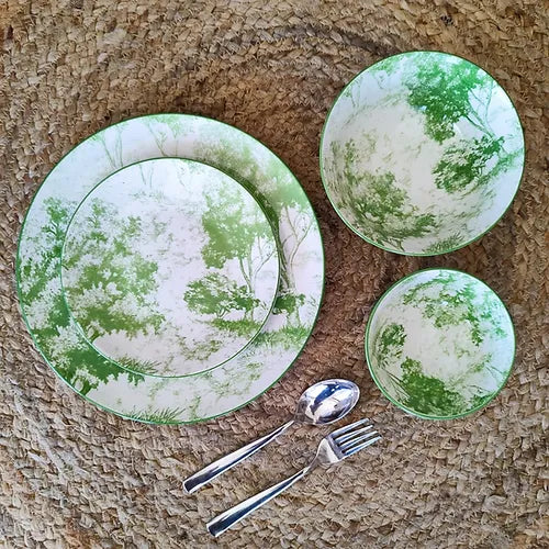 Toile de Jouy Green Porcelain Dinner Set 25 PCS