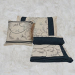 Load image into Gallery viewer, RA Black &amp; Cream Embroidered Bedcover
