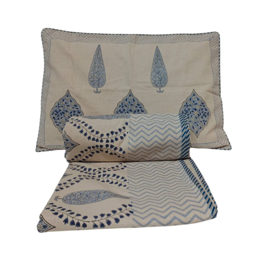 RA White & Blue Bedcover