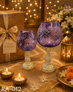 Load image into Gallery viewer, Royal Purple &amp; Gold Decorative Goblet Set