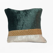 RA Dark Green Splicing Cushion Cover