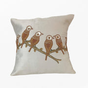 Copper Bird white  Cushion Cover