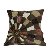 RA Brown Embroied Cushion Cover