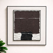 Earth Tone Textured Abstract Wall Art with Frame