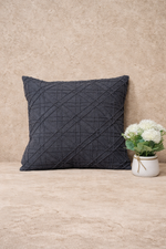 Load image into Gallery viewer, Charcoal Geometric Textured Cushion Cover