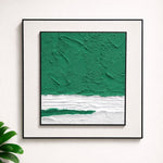 Load image into Gallery viewer, Green Horizon Textured Abstract Wall Art with Frame