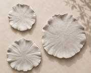 Abstract Leaf Wall Art Set of 3 | Textured Modern Decorative Wall Panels | Off White