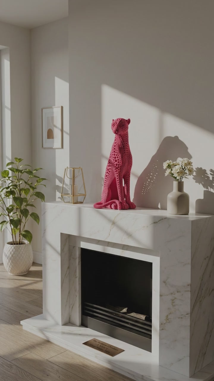 Blush Panther Sculptural Décor – Luxury Statement Art Piece