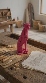 Load and play video in Gallery viewer, Blush Panther Sculptural Décor – Luxury Statement Art Piece