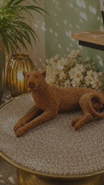 Load and play video in Gallery viewer, Terra Panther Sculptural Décor – Handcrafted Luxury Resin Art Piece