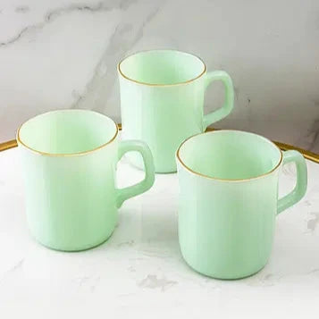 Contrast Rim Detail Pastel Glossy Mug (Set of 6)